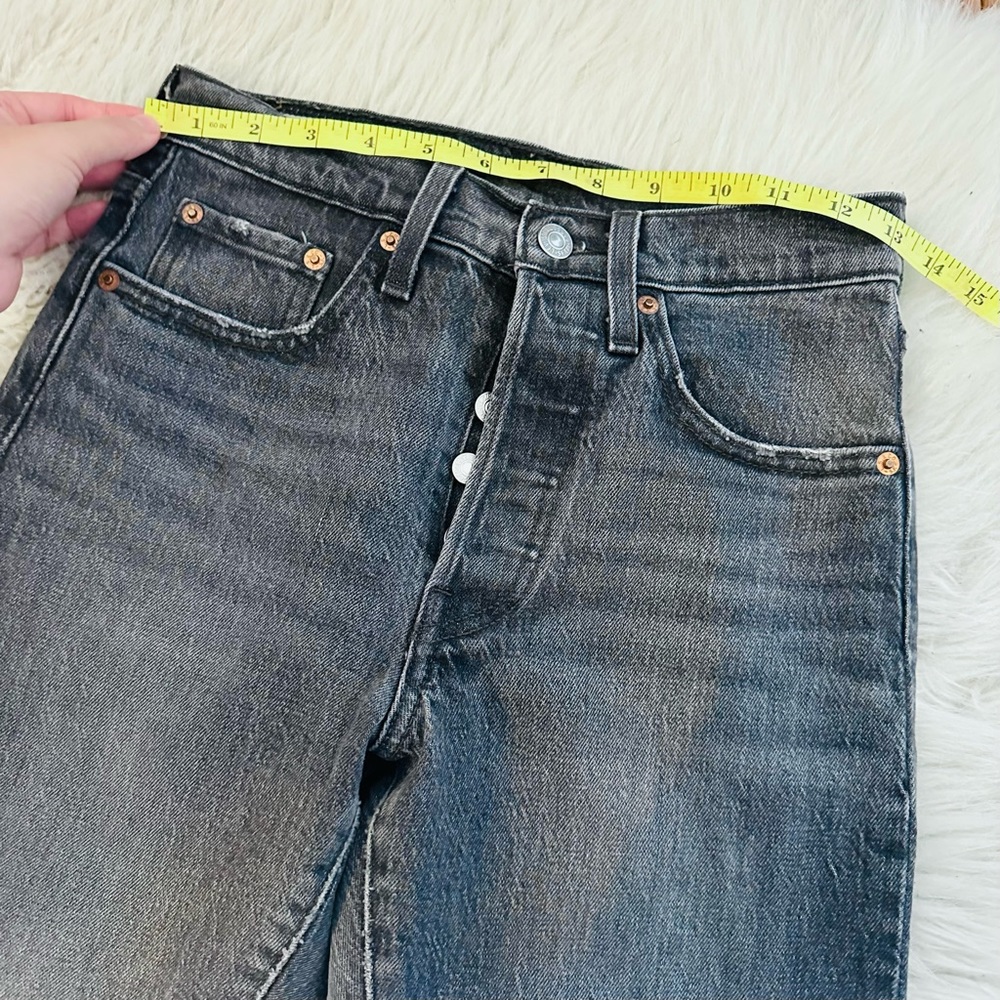 Levi's 501 S Skinny coal washed black jeans - Size 24 - Picture 8 of 13